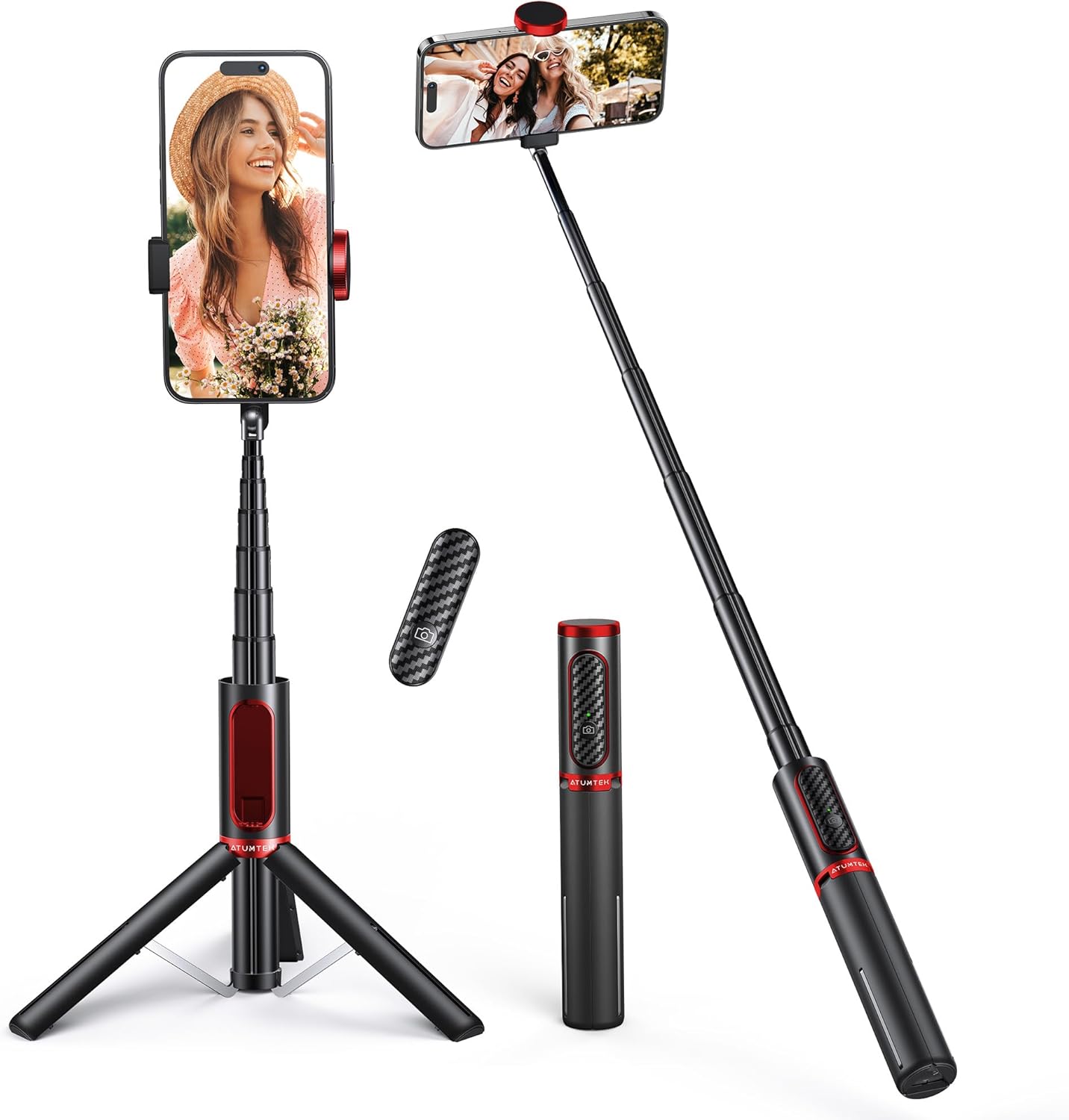 Selfie stick with bluetooth