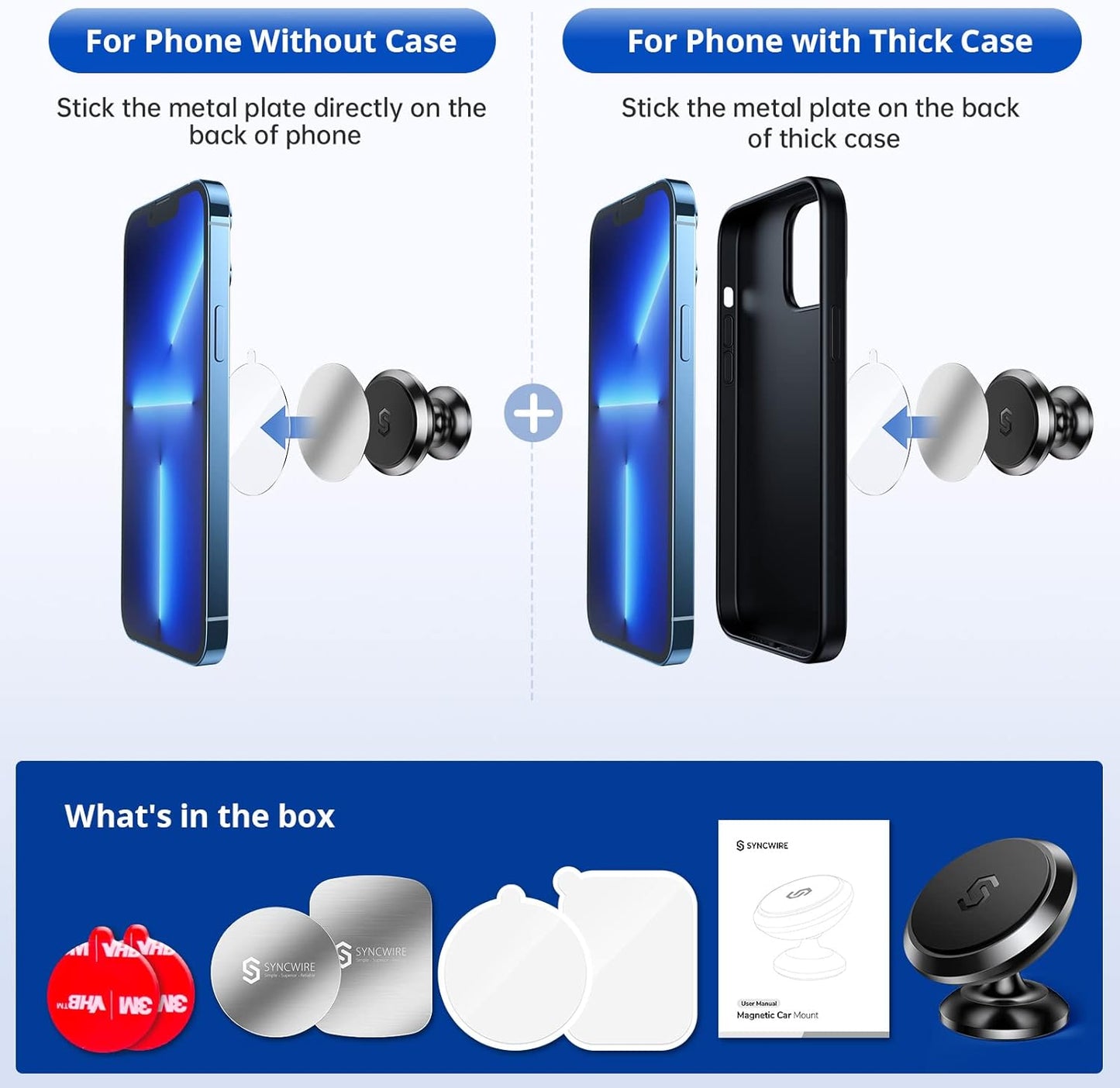 Dashboard magnetic phone holder